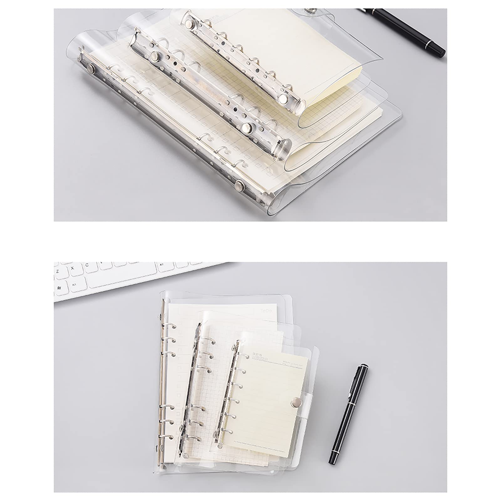 Amazon.co.jp: システム手帳 透明 バインダー A7 6穴 PVC素材
